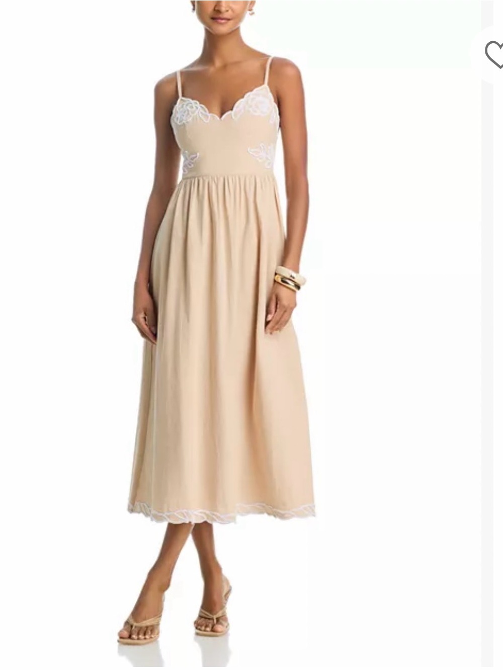 Moon River Embroidered Midi Dress